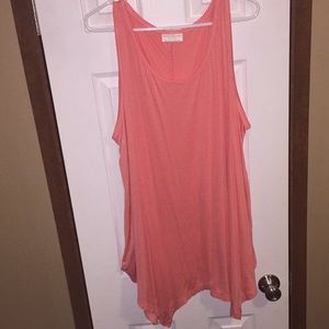 Teal and coral tunic tops